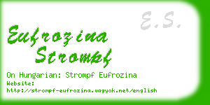 eufrozina strompf business card